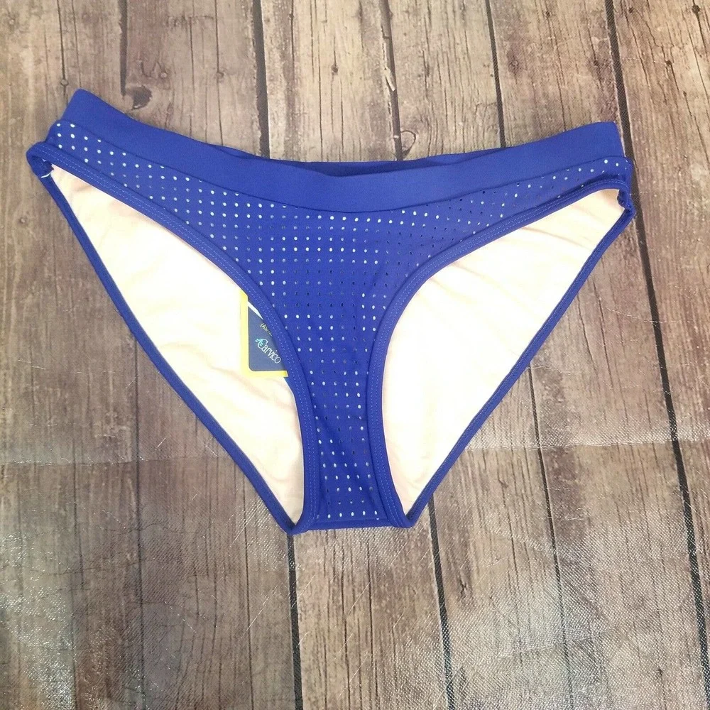 Fabletics Womens Bikini Size S‎ Small Blue Bottoms Valentina Mesh Soft Swimwear